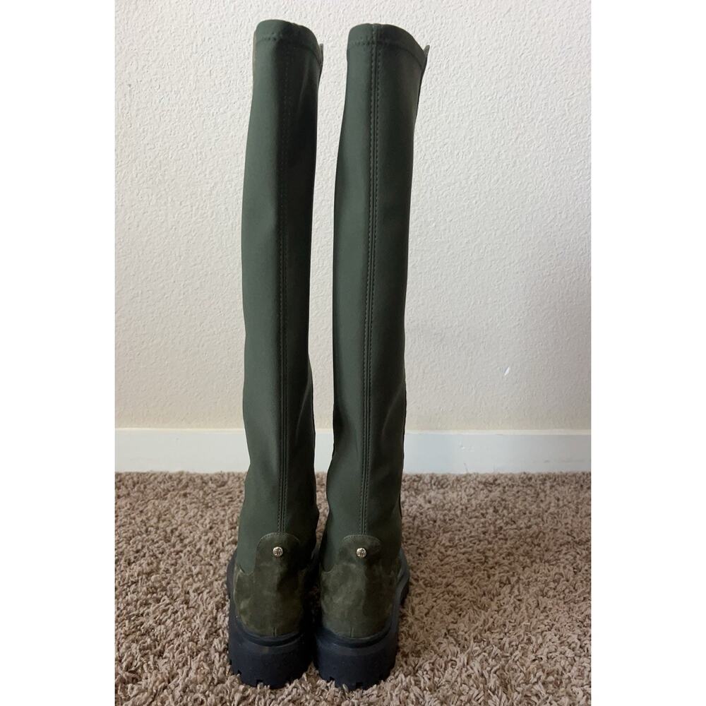 Stuart Weitzman Olive Knee High Lug Boots Stretch Shaft Combat EU 35.5 US 5B - Picture 6 of 11